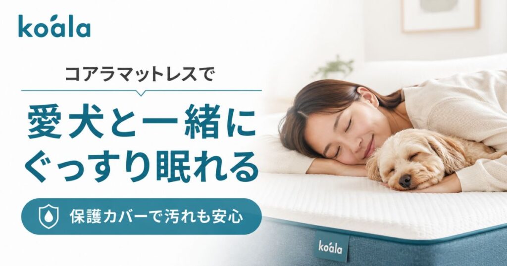 コアラマットレスは犬と一緒に寝ても大丈夫？ペットの粗相対策と愛犬用ベッドも紹介