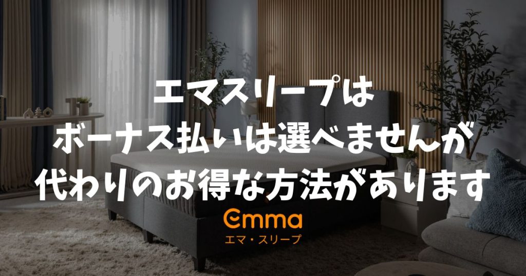 エマスリープはボーナス払いできない？購入後の変更手順と手数料0円の分割術
