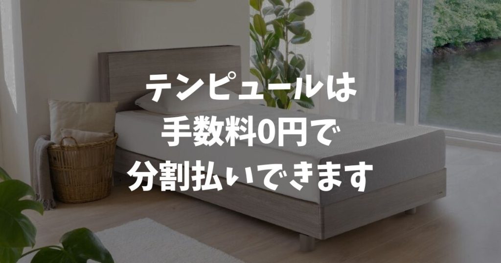 テンピュールの分割払いは手数料ゼロ！フリークレジットなら最大36回払いでクレカ不要です